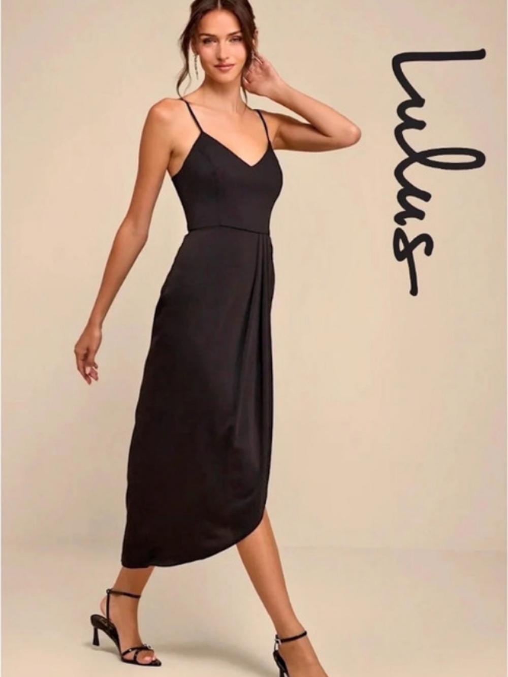 Lulus Reinette Black Midi Dress XL